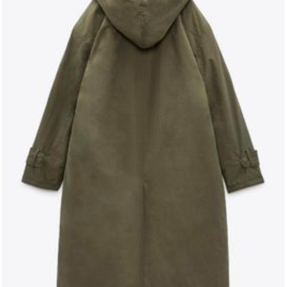 Zara Olive Green Trench Coat - Picture 16 of 16